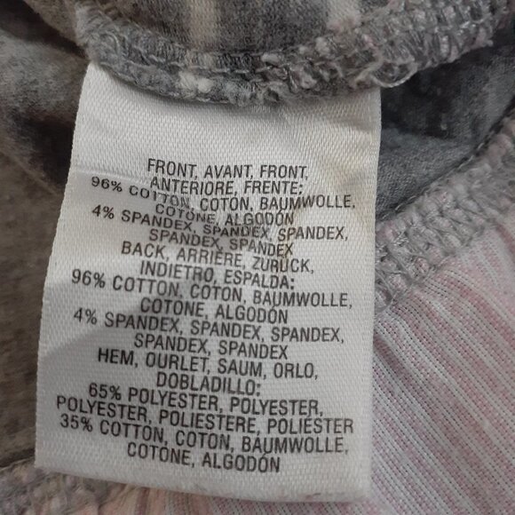 Anthropologie Little Yellow Button Women's Size M Gray Stripe Mixed Media Shirt - Picture 8 of 14